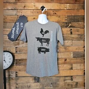 Live Outside The Limits Men's Heather Gray BBQ Smoker Grill Theme shirt Size S